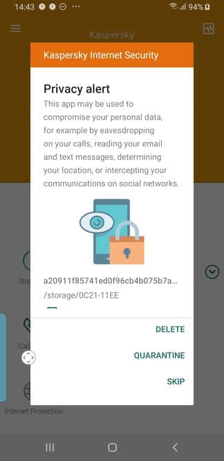 Image 2 : Kaspersky Mobile signale maintenant les stalkerwares, ces logiciels espions installés par un conjoint