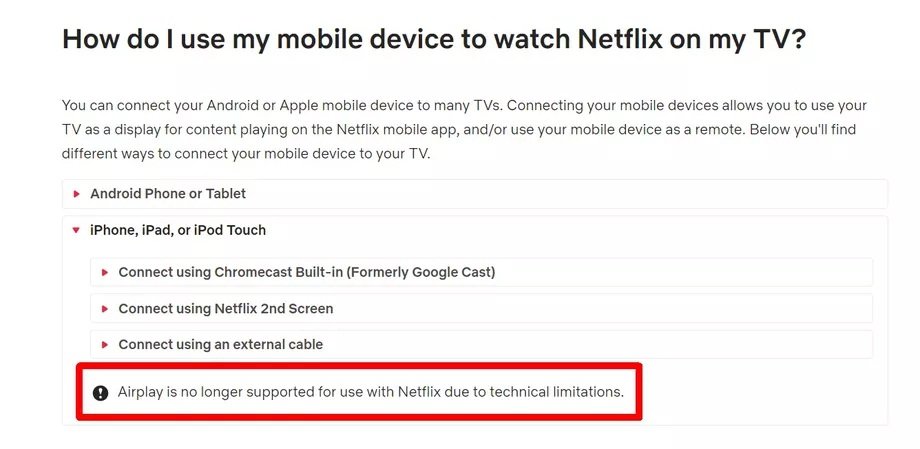 Image 1 : Bye bye, Airplay : Netflix ne veut plus de toi