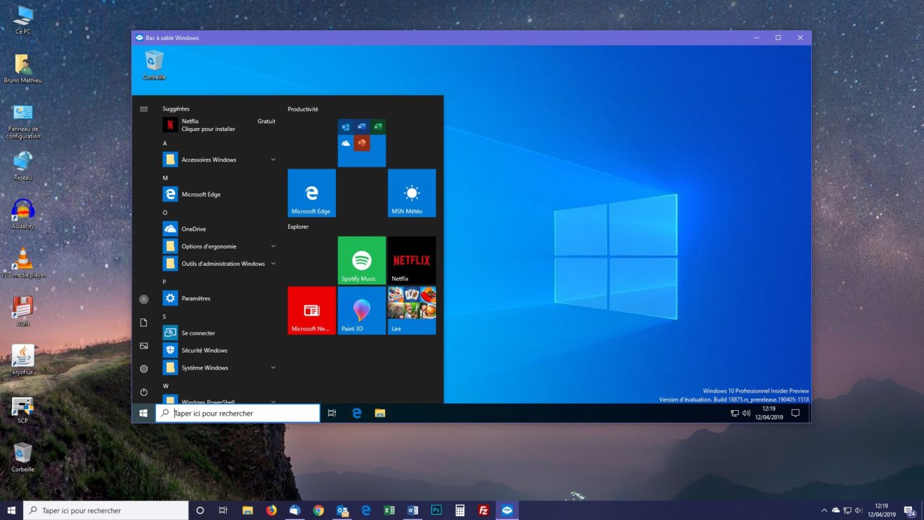 Windows 10 May Update 2019 Sandbox