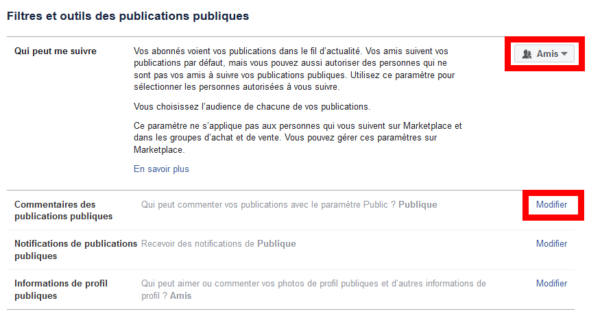 publications publiques facebook