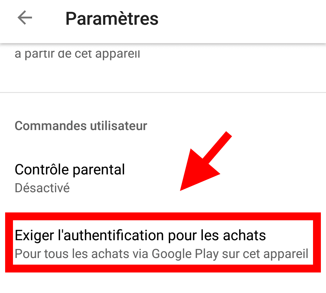authentification achat application android