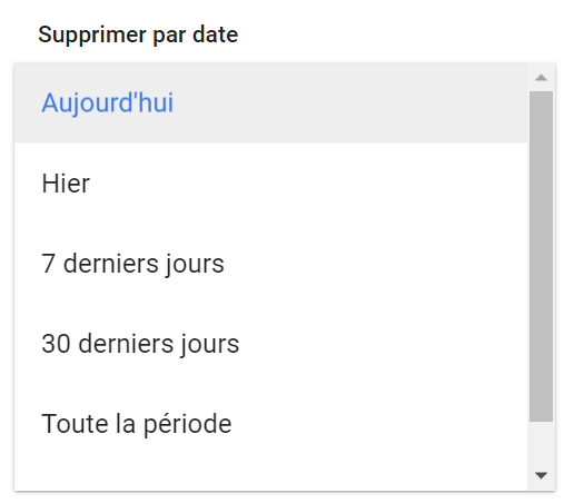 supprimer historique google