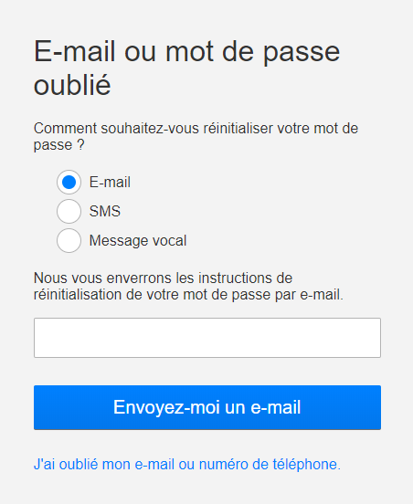 netflix reinitialiser compte email telephone