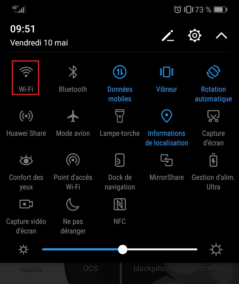bouton wifi smartphone android
