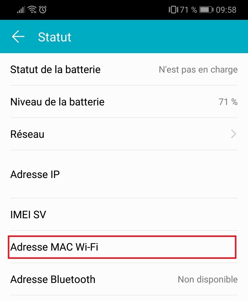adresse mac smartphone