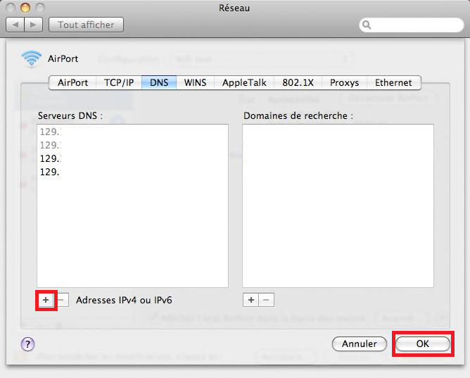 serveur dns mac os