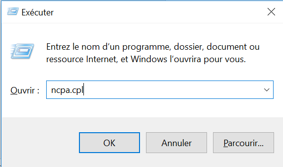 serveur dns boite dialogue