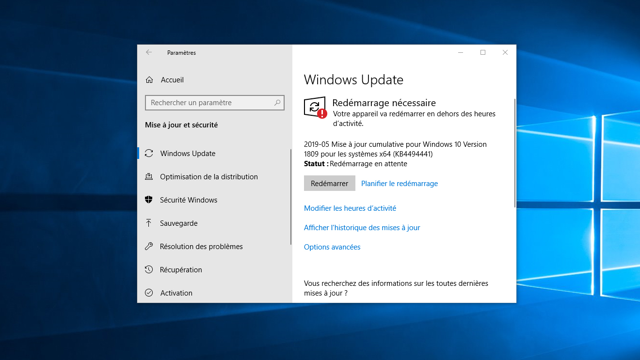 Image 2 : Windows 10 : la mise à jour de mai est dispo, voici comment la télécharger