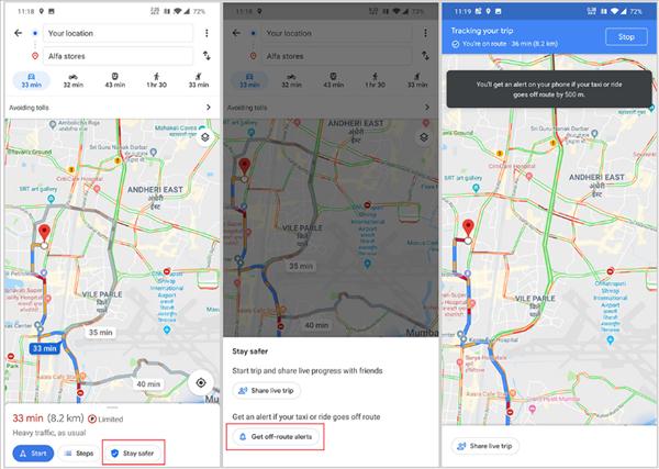 Image 1 : Google Maps vous avertit quand votre taxi ne prend pas le bon itinéraire