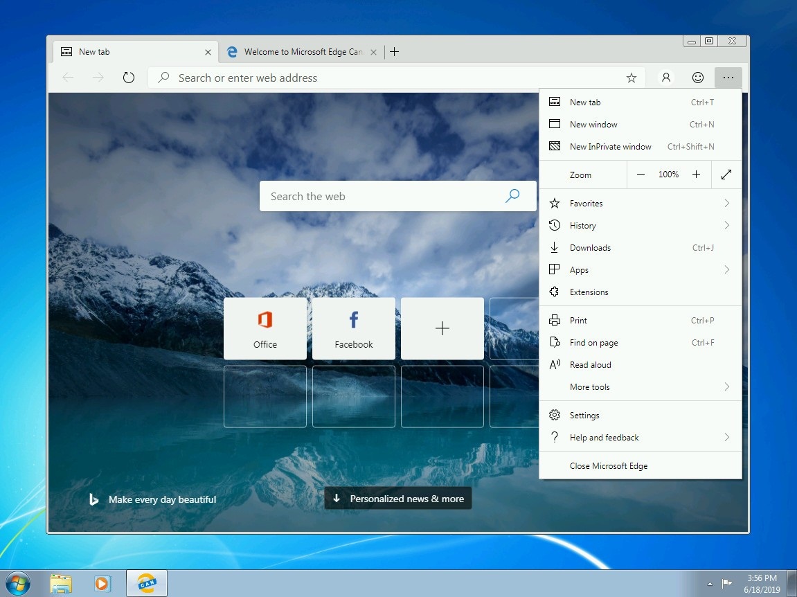 Image 1 : La nouvelle version de Microsoft Edge débarque sur Windows 7 et 8.1