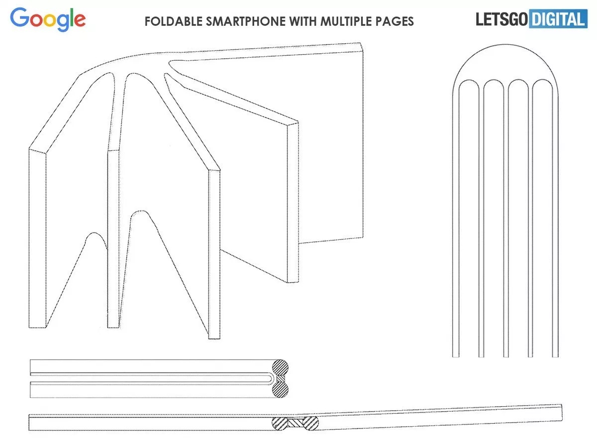 Image 1 : Google imagine un smartphone pliable en quatre