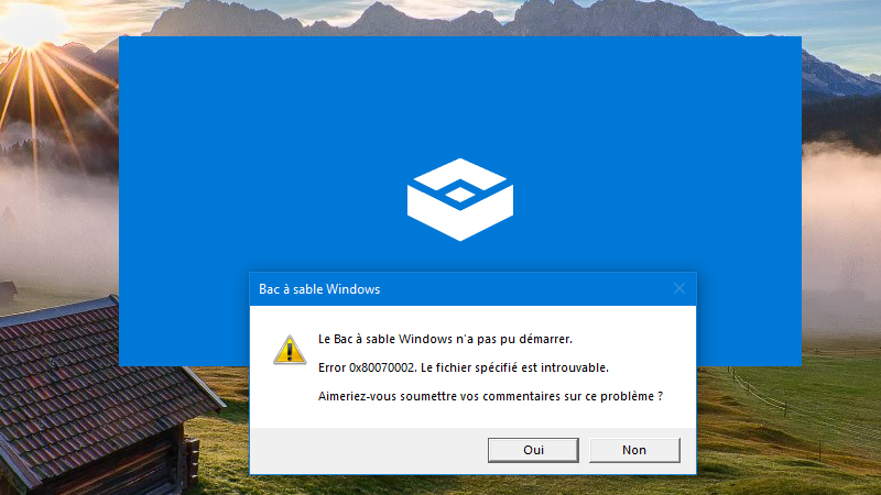 Image 5 : Windows 10 : venir à bout des galères d'installation de la Sandbox