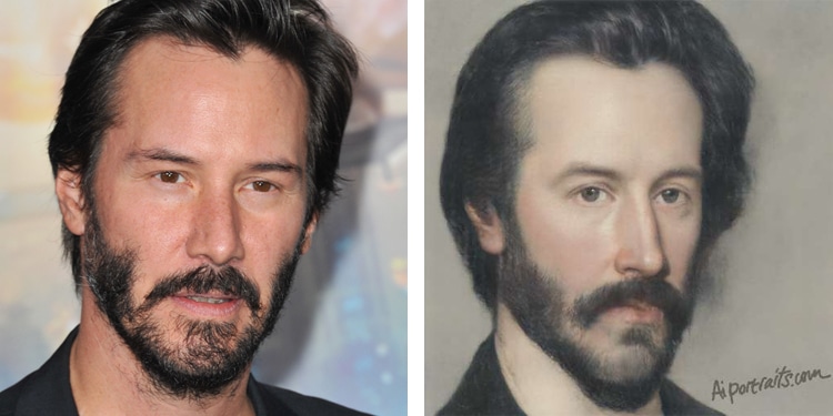 ai portraits celebrities keanu reeves