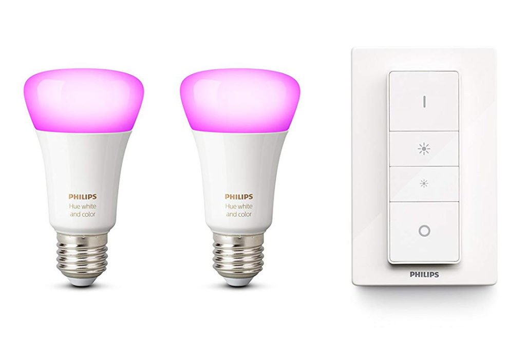 Image 1 : Les 2 ampoules connectées Philips Hue E27 White and Color + variateur à 79 €