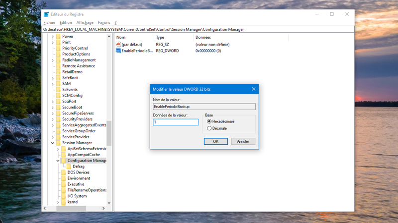 Image 2 : Si Windows ne fait plus de sauvegarde du registre, ce n'est pas un bug