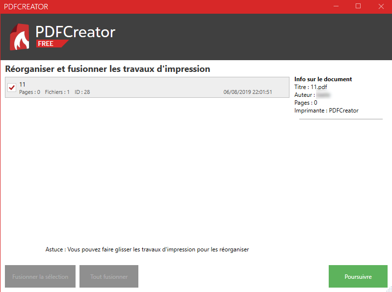 organiser pdfcreator