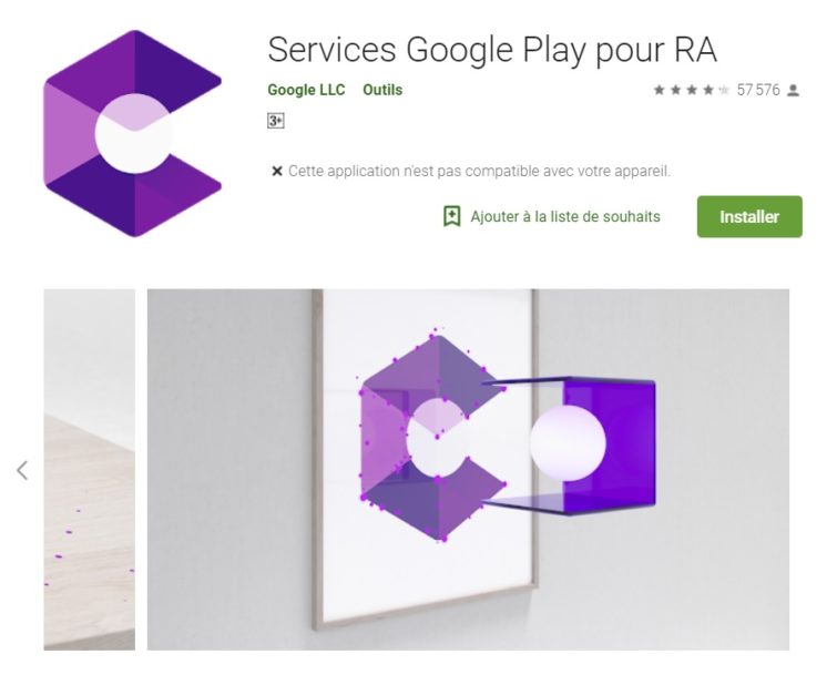 Google rebaptise l’application ARCore en « Services Google Play pour RA