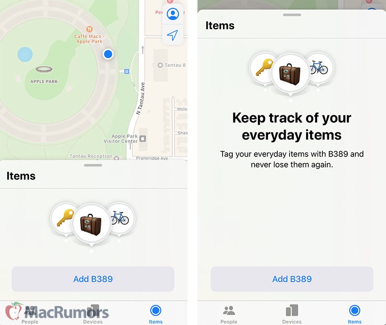 Image 2 : Nouvelle preuve d’un tracker d’objets dans iOS 13