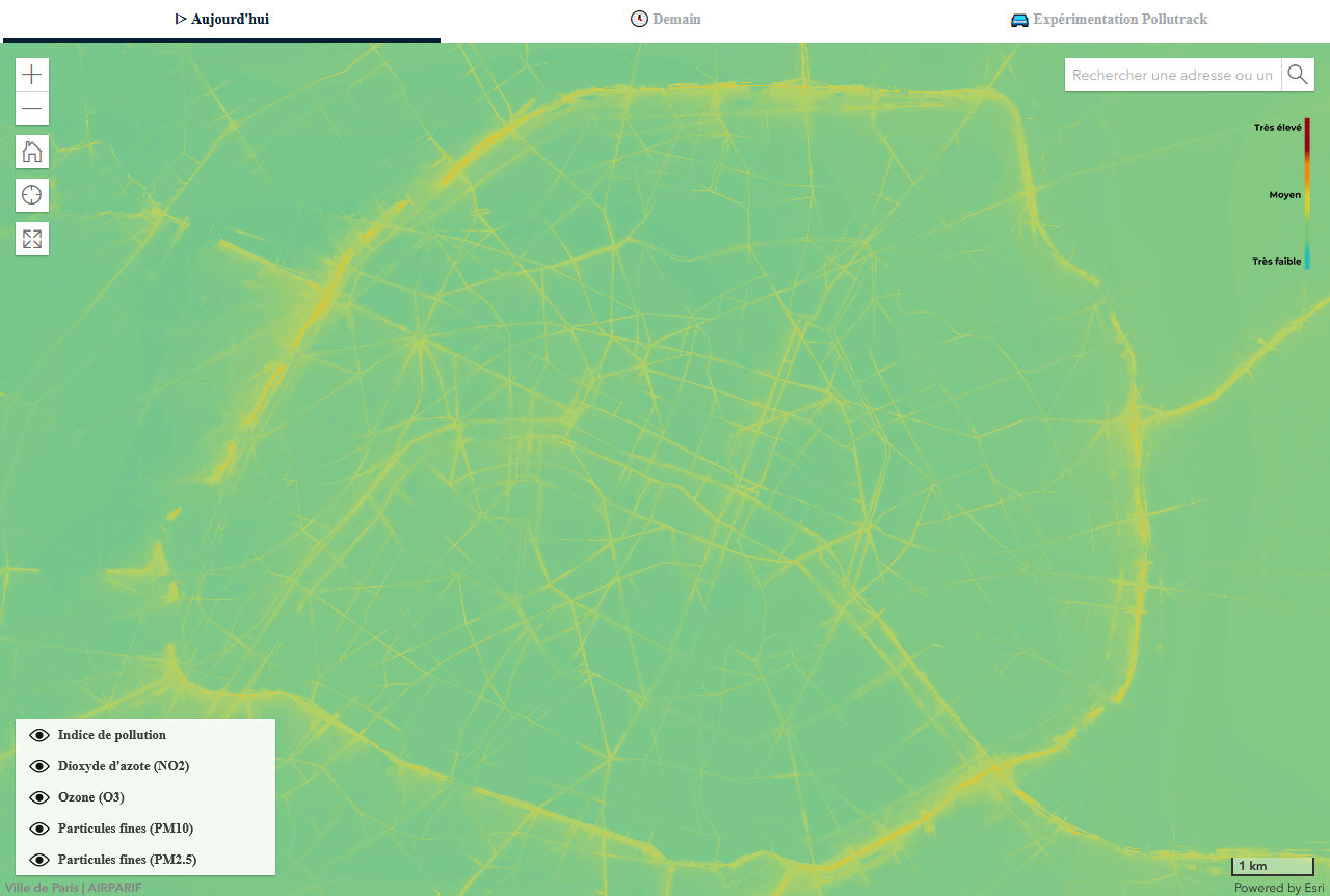 Image 1 : Suivez en temps réel l'état de la qualité de l'air à Paris