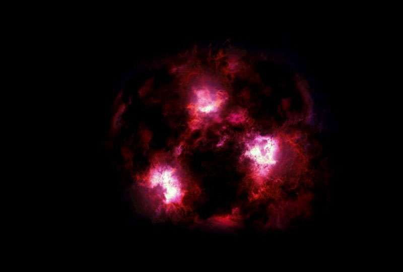 Image 1 : Fantomatique et monstrueuse, l’une des plus vielles galaxies de l’Univers découvertes aux confins de l’Espace