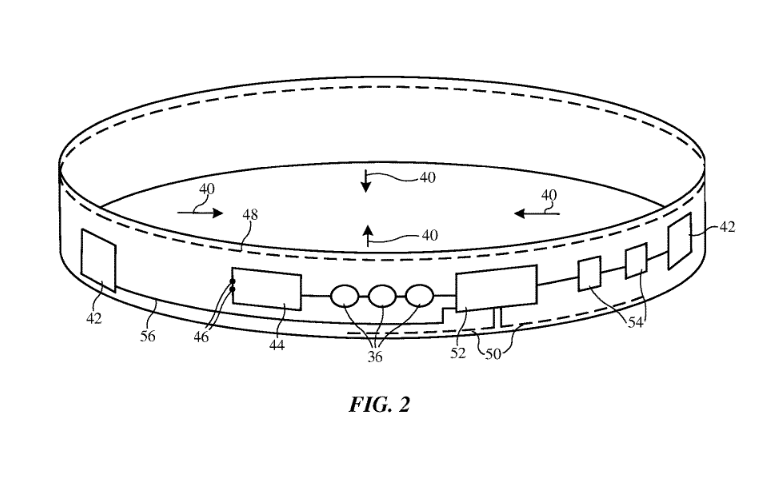 Image 1 : Apple dépose un brevet pour un bracelet en tissu qui surveille votre santé