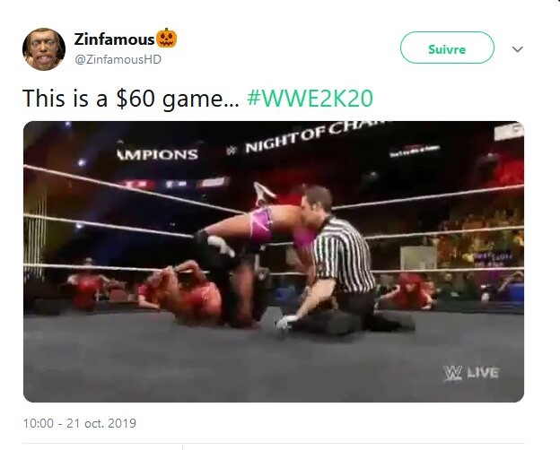 Image 1 : WWE 2K20 : le jeu de catch accumule les bugs, compilation