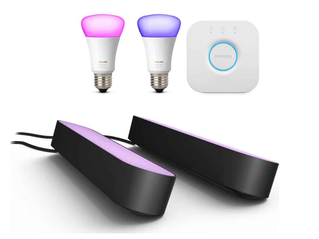 Image 1 : Le pack Philips Hue (x2) & Hue Play (x2) + Bridge à 200 €