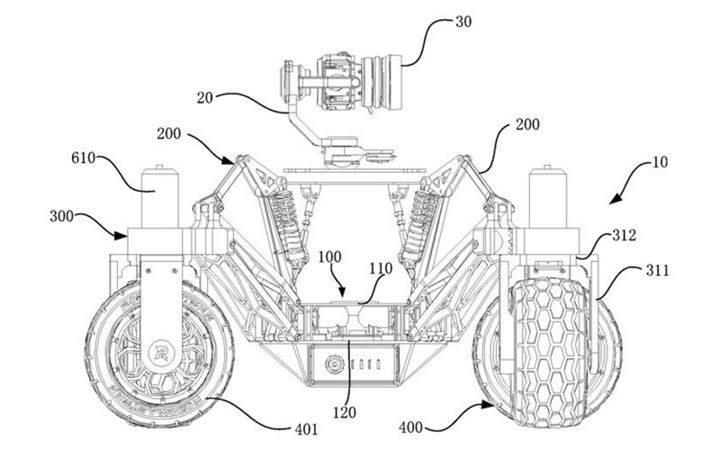 Image 1 : DJI dépose un brevet pour un Rover tout-terrain