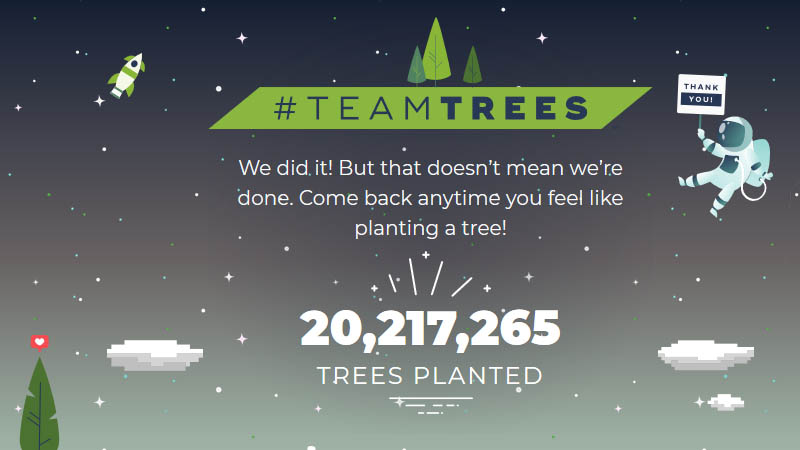Image 1 : Des Youtubeurs récoltent plus de 20 millions de dollars pour planter des arbres
