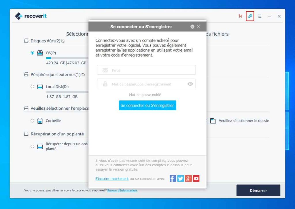 Image 2 : Comment récupérer ses données perdues avec Recoverit ?
