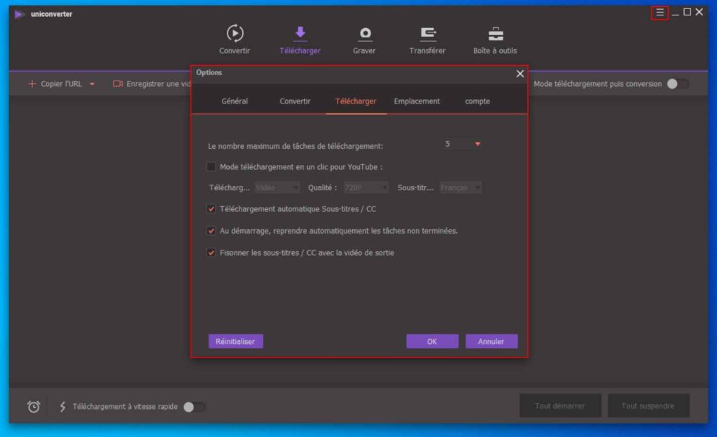 Image 3 : Comment télécharger des vidéos en ligne avec UniConverter ?
