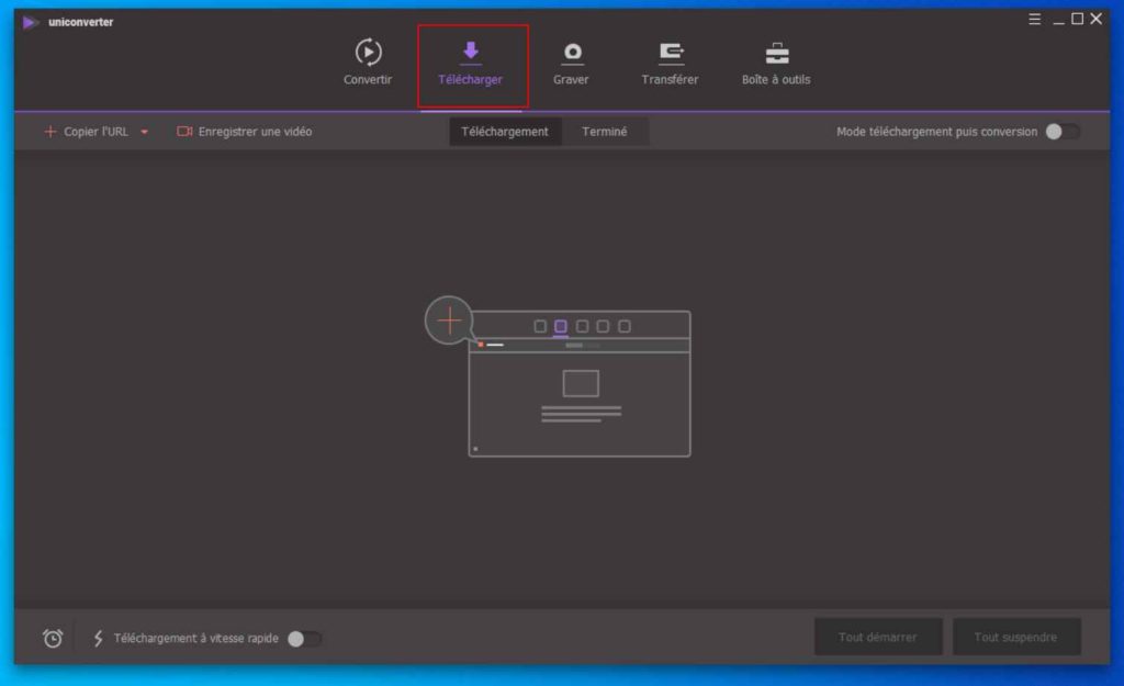 Image 4 : Comment télécharger des vidéos en ligne avec UniConverter ?