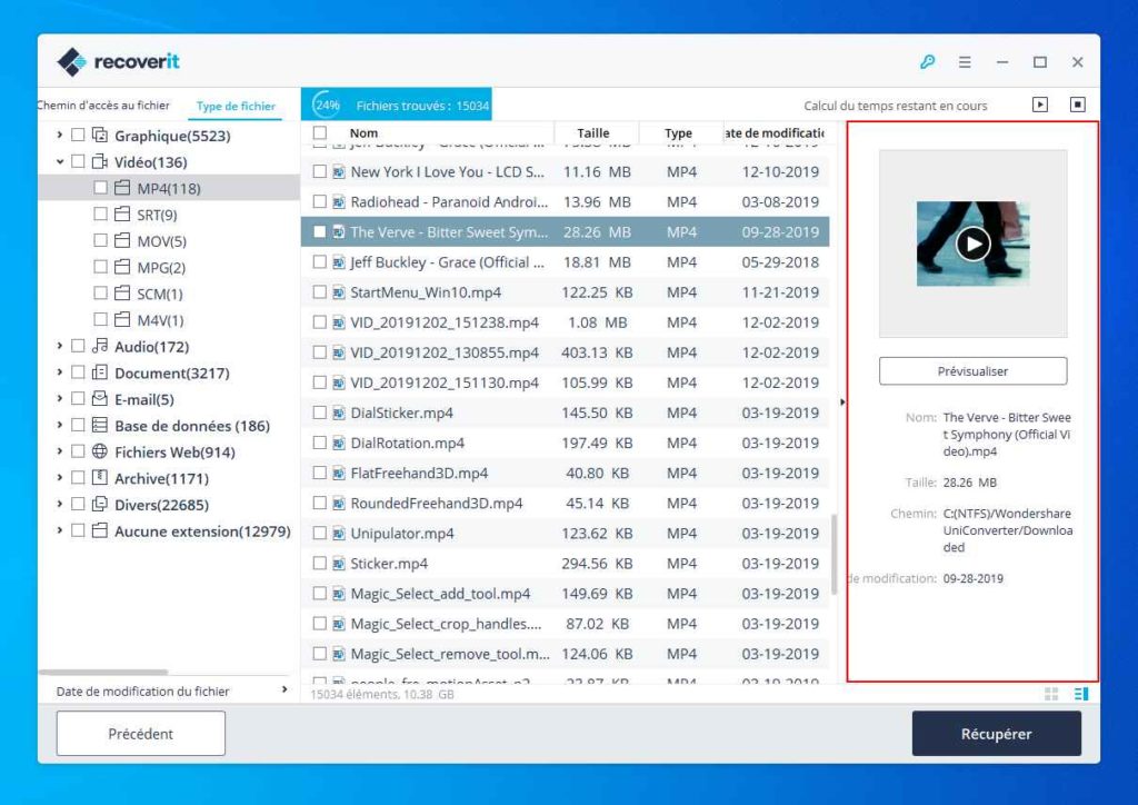 Image 5 : Comment récupérer ses données perdues avec Recoverit ?