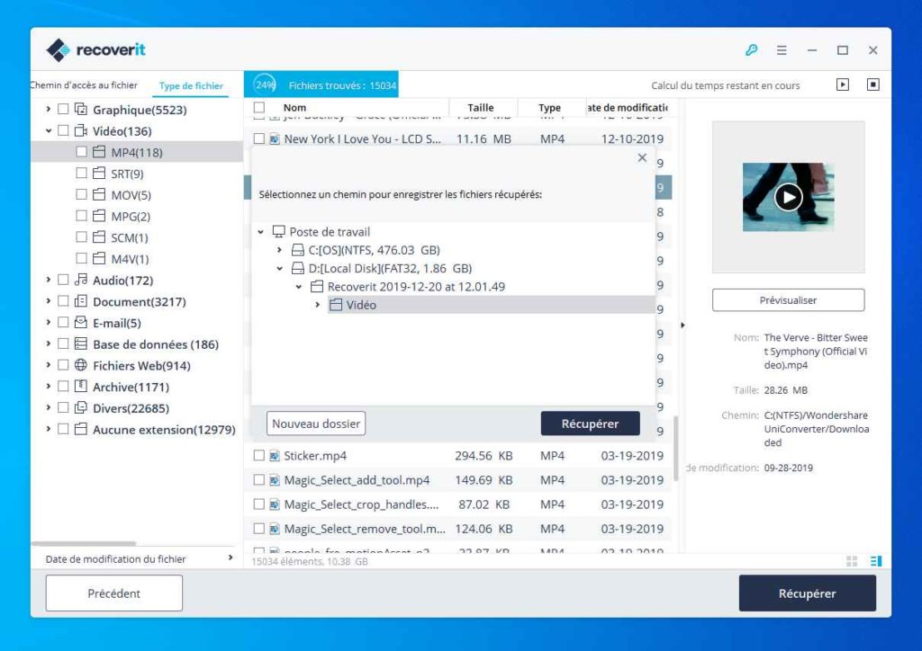Image 7 : Comment récupérer ses données perdues avec Recoverit ?