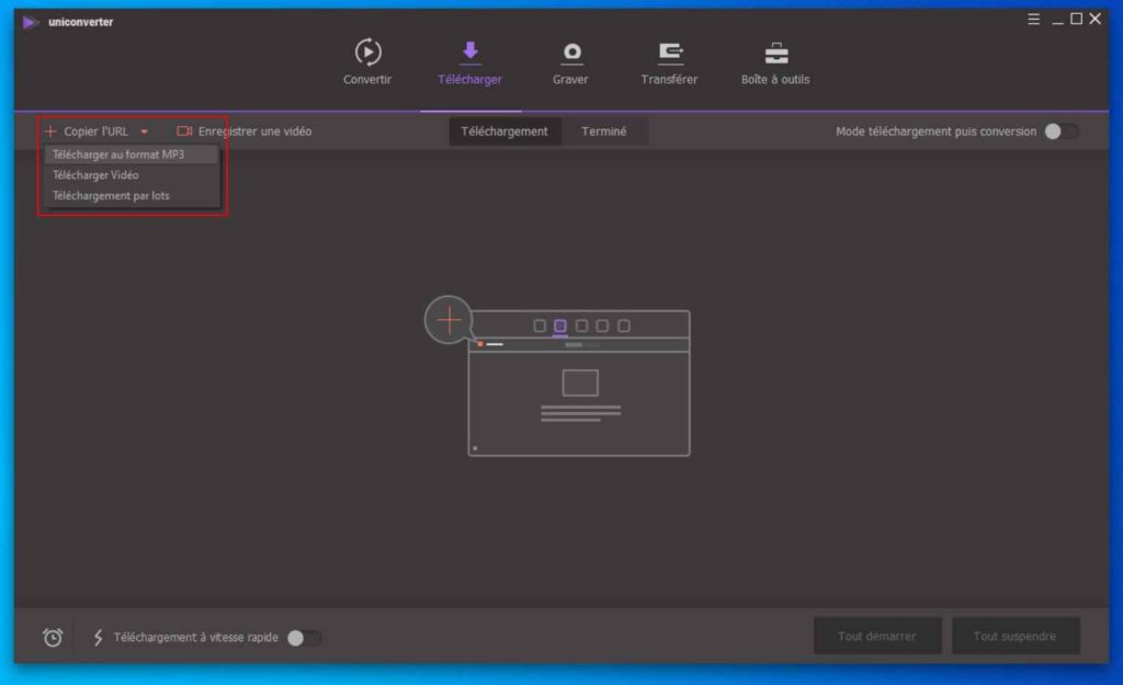 Image 10 : Comment télécharger des vidéos en ligne avec UniConverter ?