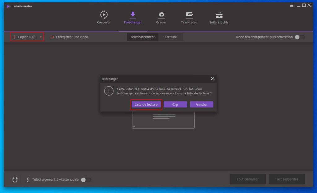 Image 13 : Comment télécharger des vidéos en ligne avec UniConverter ?