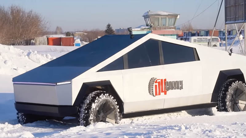 Image 1 : Tesla : une copie du Cybertruck affronte l’hiver sibérien