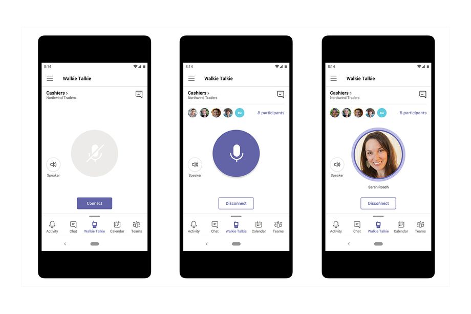 Image 1 : Microsoft crée un talkie-walkie pour les professionnels dans Teams