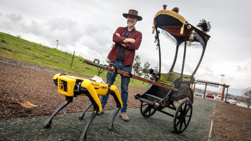 Image 1 : Boston Dynamics : le robot Spot peut aussi tirer un attelage