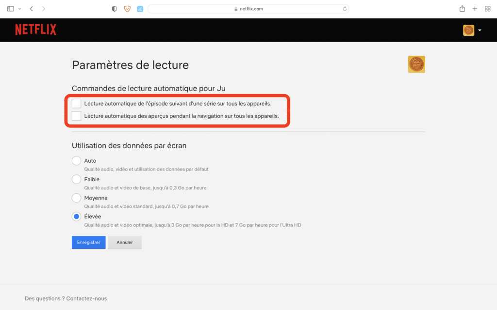 Netflix désactiver lecture automatique