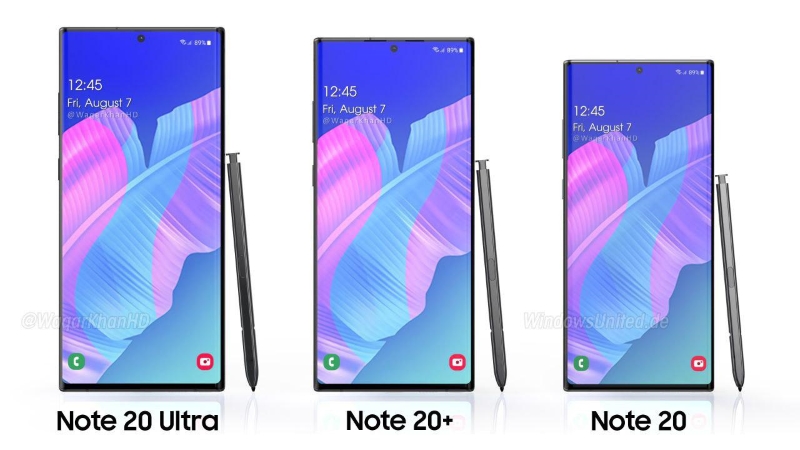Image 3 : Galaxy Note 20 : les premiers rendus fuitent après l’annonce de l’écran ultra-incurvé