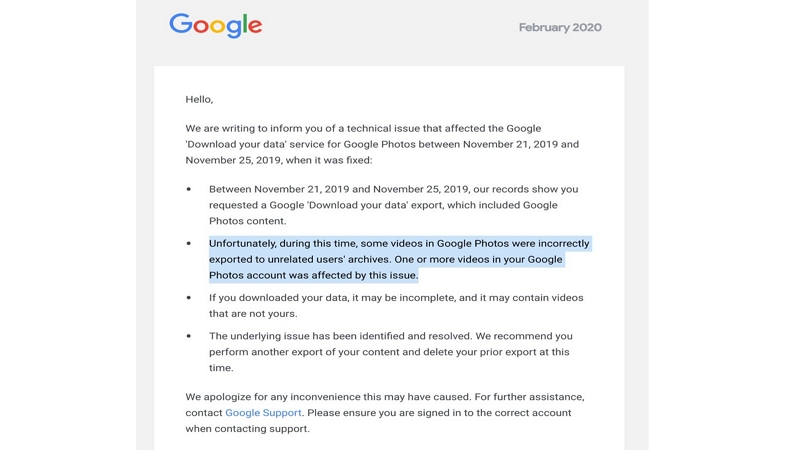 Image 1 : Google Photo : des vidéos privées envoyées à d'autres utilisateurs.