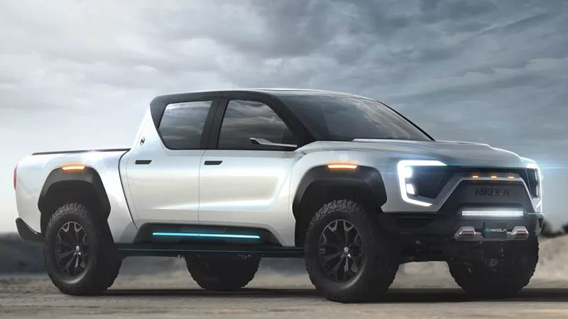 Image 1 : 1000 km d’autonomie pour ce pick-up hybride à hydrogène de Nikola Motor