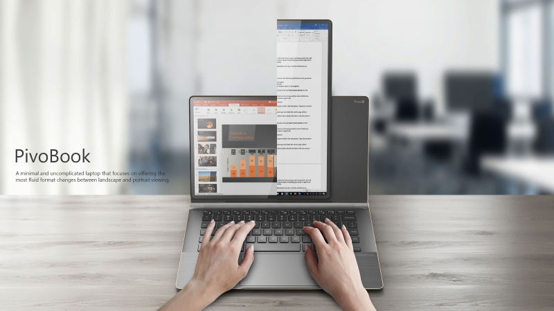Image 1 : PivoBook, le PC portable avec écran pivotable à 90°