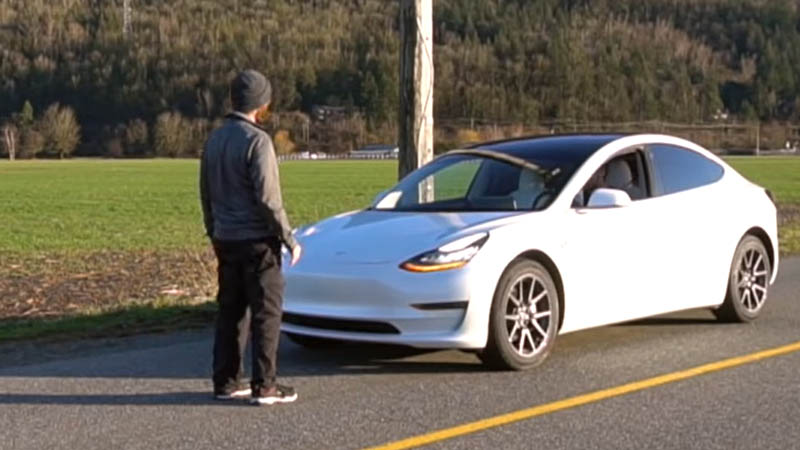 Image 1 : Tesla Autopilot : chien, humain, cône, la voiture s’arrête-t-elle à tous les coups ?