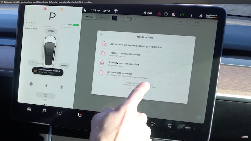 tesla model 3 dyno mode