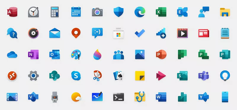 Image 3 : Windows 10 : voici les nouvelles icônes de Microsoft pour ses applications