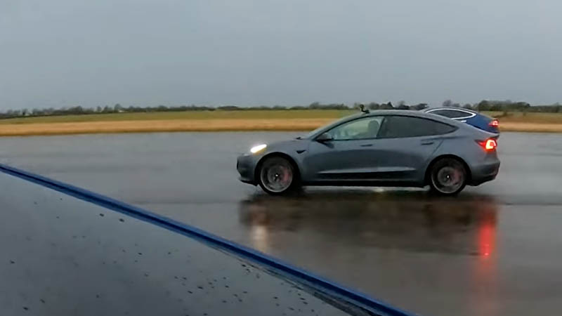 Image 1 : Tesla Model S vs. Model 3 Performance vs. Model X P100D : une nouvelle course entre les trois électriques survoltées