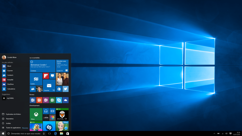 Bureau de Windows 10 