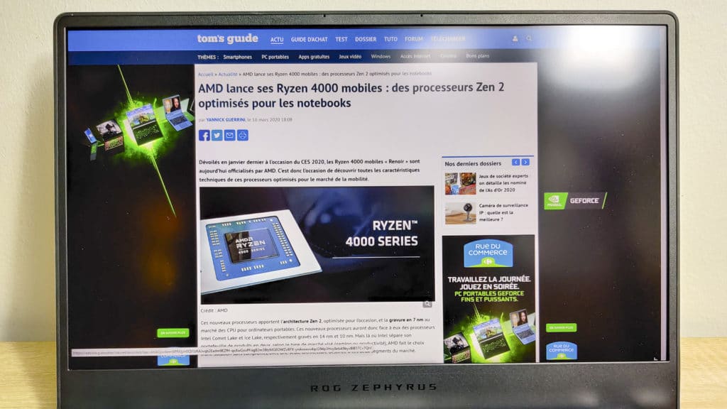 Image 5 : Test Asus ROG Zephyrus G14 : un portable gamer compact dopé au Ryzen 9 4900HS